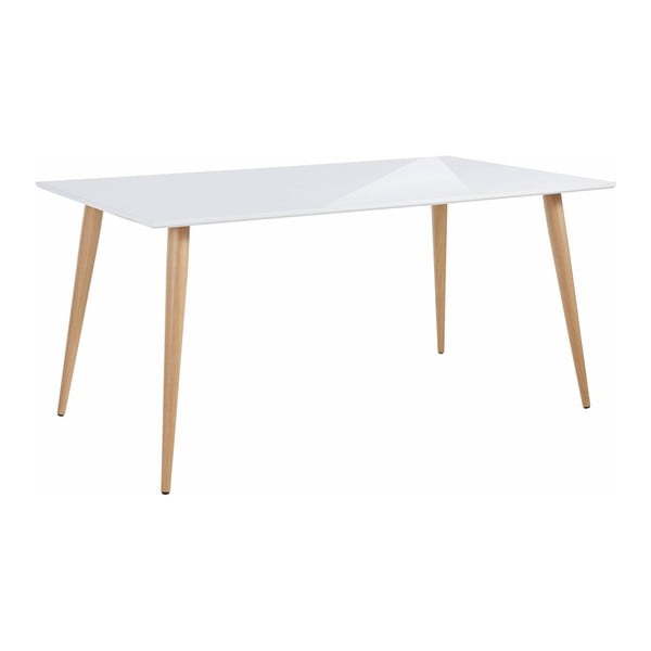 Lesklý biely jedálenský stôl Støraa Canton, 160 x 90 cm