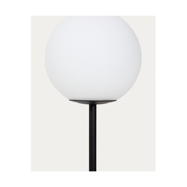 Biela/čierna stojacia lampa so skleneným tienidlom (výška  155 cm) Brisia – Kave Home-image-2