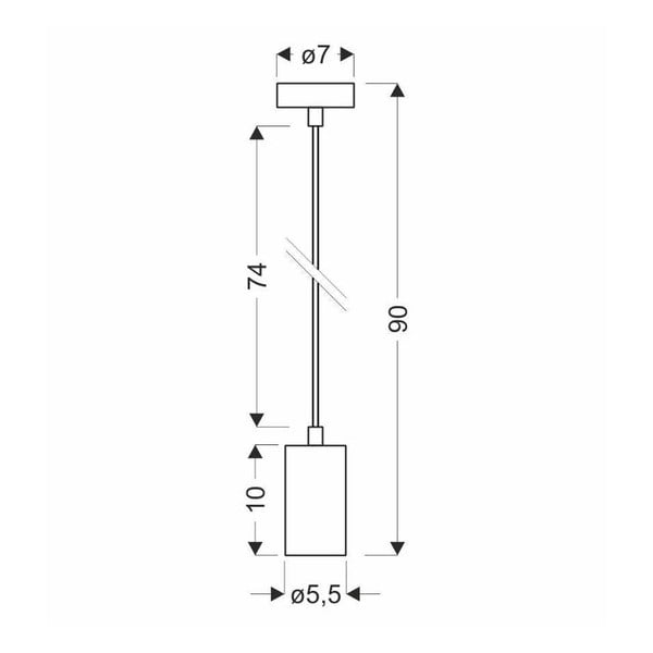 Čierne závesné svietidlo s kovovým tienidlom ø 7 cm Tubo - Candellux Lighting-image-2