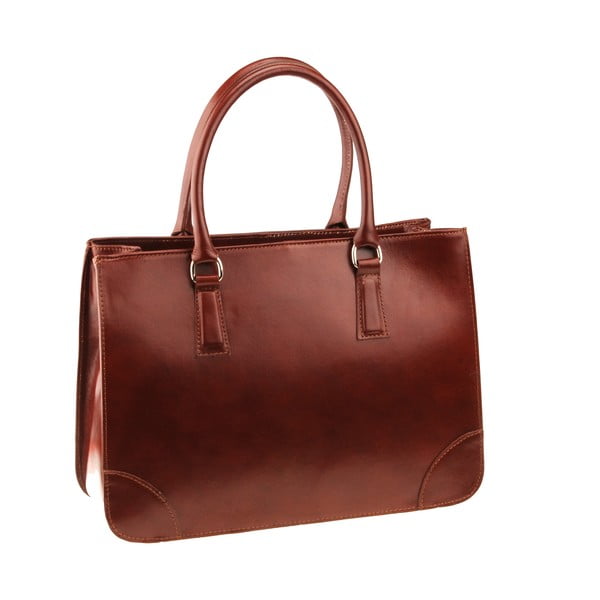 Hnedá kožená kabelka Florence Bags Denebola