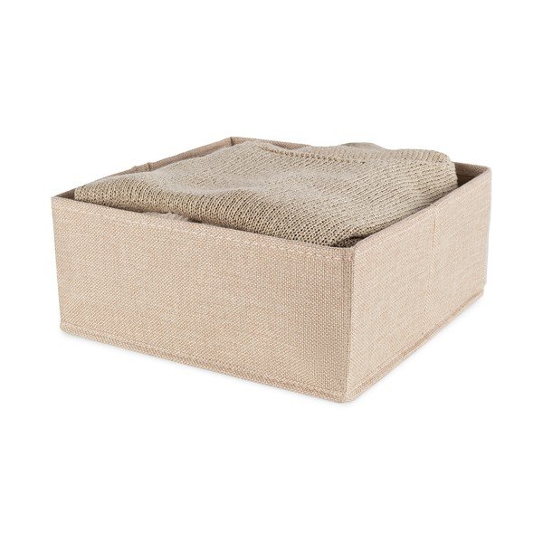 Béžový látkový úložný box 28x12x12 cm Sandy – Compactor-image-2