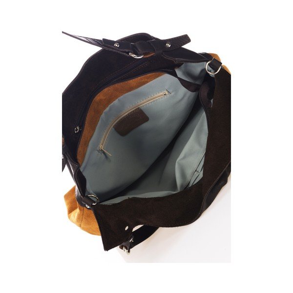 Koňakovohnedá kožená kabelka Markese Sailor-image-3