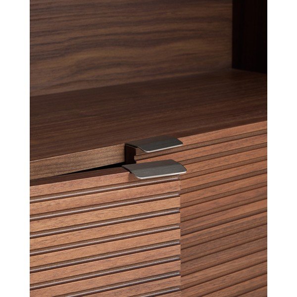 Regál v dekore orecha v tmavo prírodnej farbe 90x190x35 cm Norlen – Kave Home-image-2