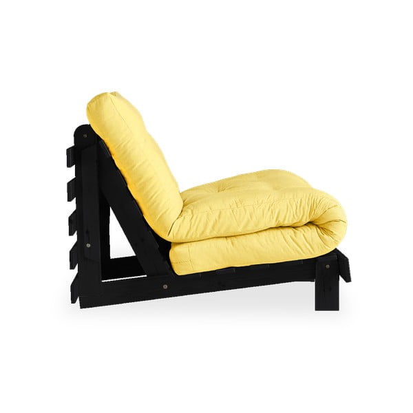 Rozkladacie kreslo so svetložltým poťahom Karup Design Roots Black/Yellow-image-3