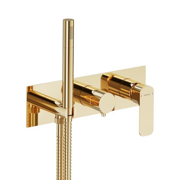 Podomietková sprchová batéria v zlatej farbe (2 výstupy) Spy – Sapho-image-1