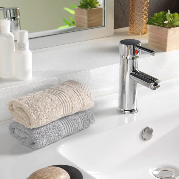 Béžový froté bavlnený uterák 30x50 cm Tendresse – douceur d'intérieur-image-1