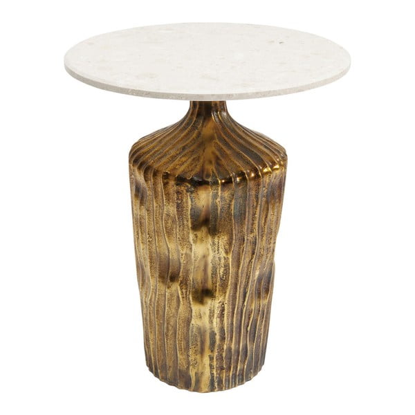 Odkladací stolík s prírodnou mramorovou doskou Kare Design Riffle, ⌀ 46 cm