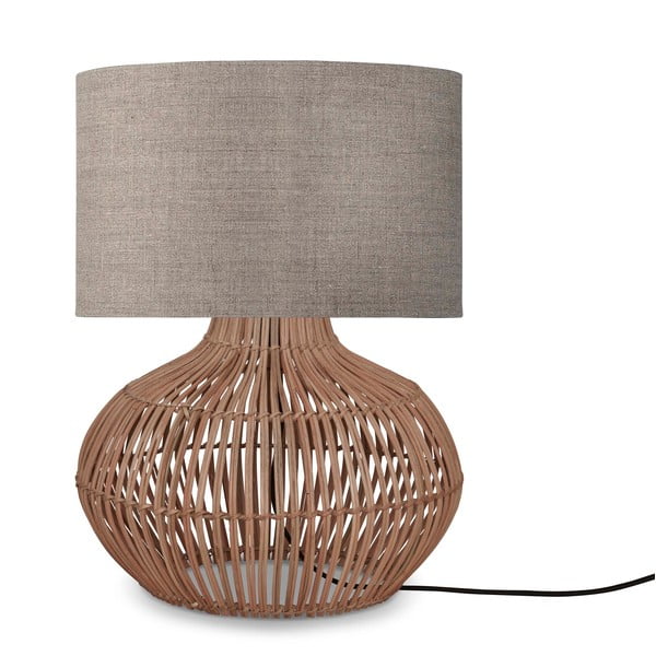 Stolová lampa s textilným tienidlom v béžovo-prírodnej farbe (výška 48 cm) Kalahari – Good&amp;Mojo