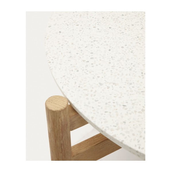 Okrúhly záhradný odkladací stolík s terrazzo doskou ø 88,5 cm Pola – Kave Home-image-3