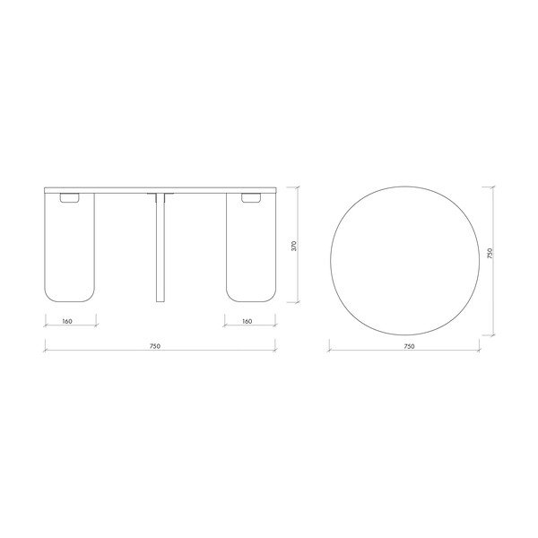 Okrúhly konferenčný stolík s doskou v dubovom dekore v prírodnej farbe ø 75 cm Kuvu – noo.ma-image-4