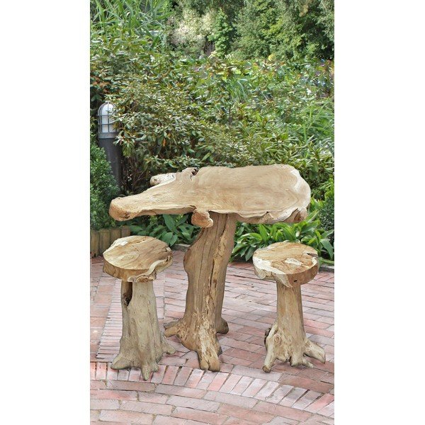 Záhradný barový stolík z tíkového dreva 95x65 cm Surga – Garden Pleasure-image-1