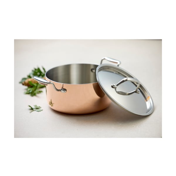 Antikoro/medený hrniec s pokrievkou na indukciu 3 l – Blomsterbergs-image-2