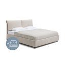 Béžová čalúnená dvojlôžková posteľ s úložným priestorom s matracom/s roštom 180x200 cm Myra Pillow – Bonami Selection