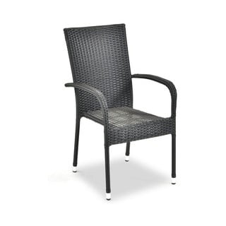 Čierna záhradná stolička z umelého ratanu Bonami Essentials Paris