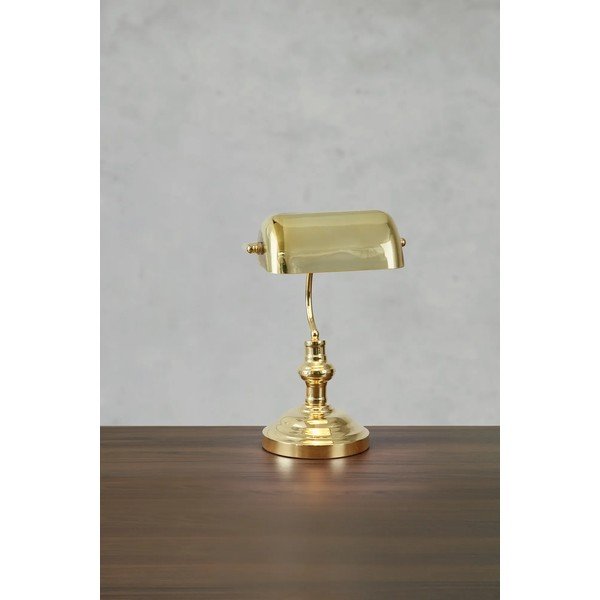 Stolová lampa v mosadznej farbe so skleneným tienidlom (výška 42 cm) Bankers – Markslöjd-image-3