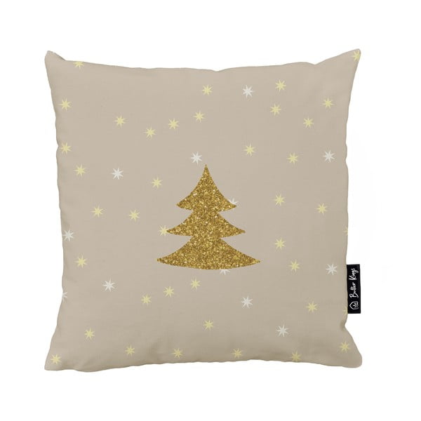 Obliečka na vankúš s vianočným motívom 45x45 cm Gold Tree – Butter Kings