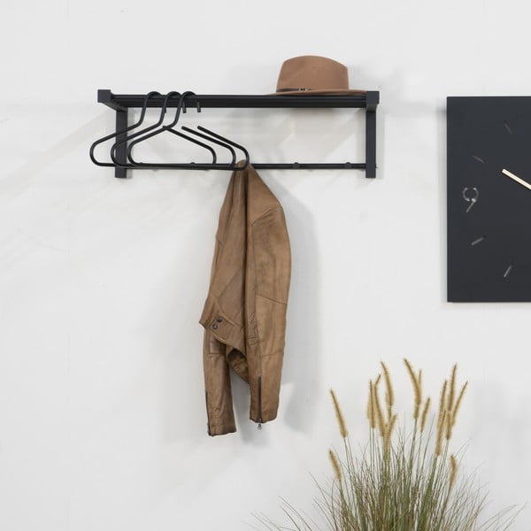 Čierny kovový nástenný vešiak 78,5 cm Bergum – Spinder Design-image-1