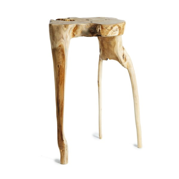 Príručný stolík z teakového dreva Simla Jungle, ⌀ 40 cm