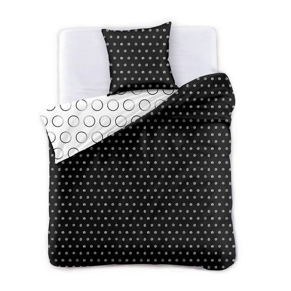 Čierno-biele obliečky na dvojlôžko DecoKing Hypnosis Darknight, 200 x 220 cm