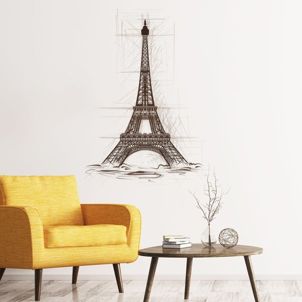 Nástenná samolepka Ambiance Wall Decal Eiffel Tower Drawing, 55 × 40 cm