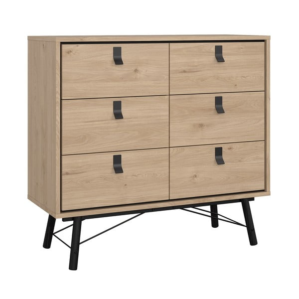 Nízka komoda v dekore duba v prírodnej farbe 102x99 cm Ry – Tvilum-image-2