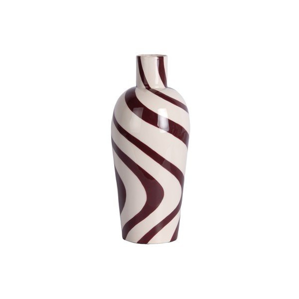 Vínovočervená/biela oceľová váza (výška  30 cm) Dublin Swirl – PT LIVING