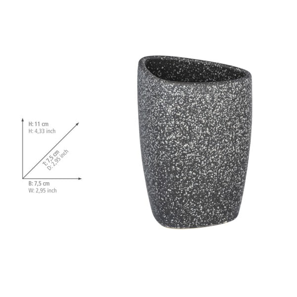 Sivý keramický pohárik na zubné kefky Wenko Pion-image-2