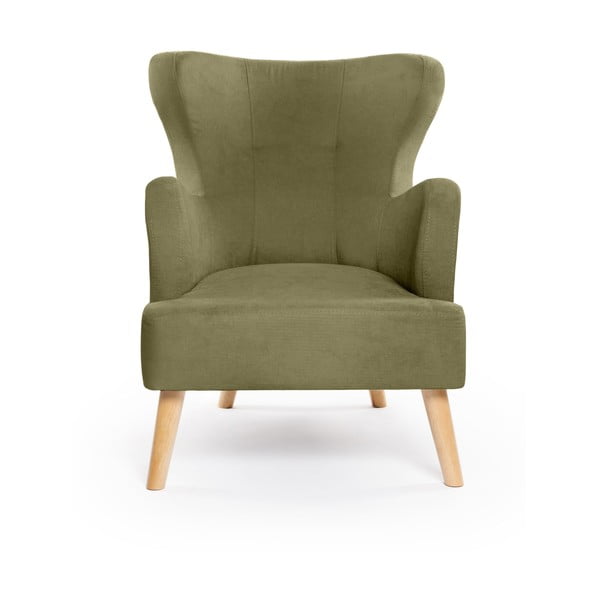 Zelené kreslo ušiak Noemye – Bonami Selection-image-2