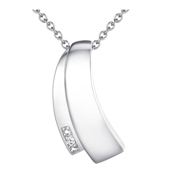 Strieborný náhrdelník s pravým diamantom Tess Diamonds Cornélie, dĺžka 45 cm