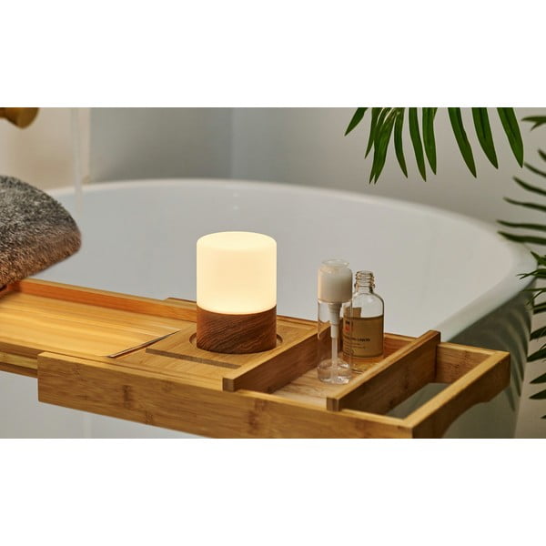 Tmavohnedá stmievateľná stolová lampa so skleneným tienidlom (výška 10,5 cm) Lemelia – Gingko-image-3