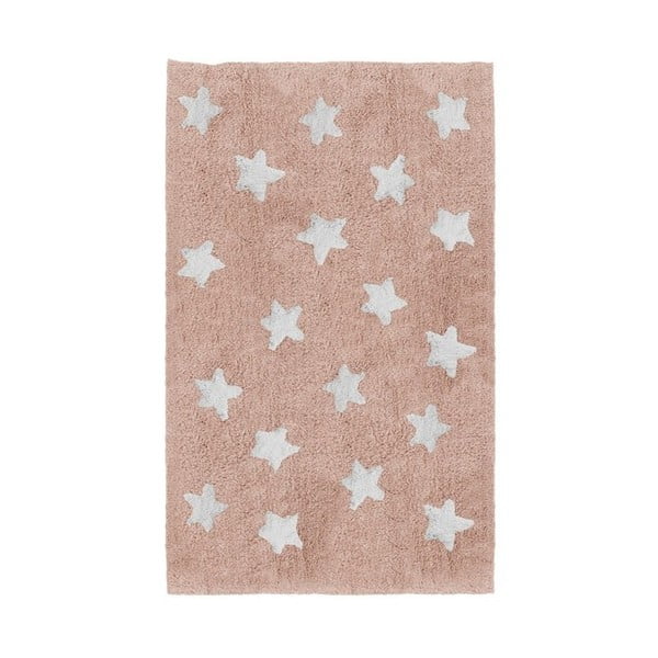 Ružový detský ručne vyrobený koberec Naf Naf Stars, 120 × 160 cm