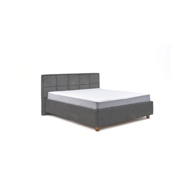 Svetlosivá dvojlôžková posteľ s roštom a úložným priestorom PreSpánok Karme, 160 x 200 cm