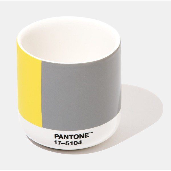 Žlto-sivý keramický termohrnček Pantone Cortado, 175 ml-image-2