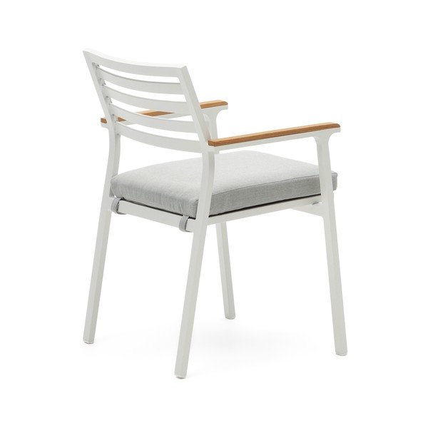 Biela kovová záhradná stolička Bona - Kave Home-image-3