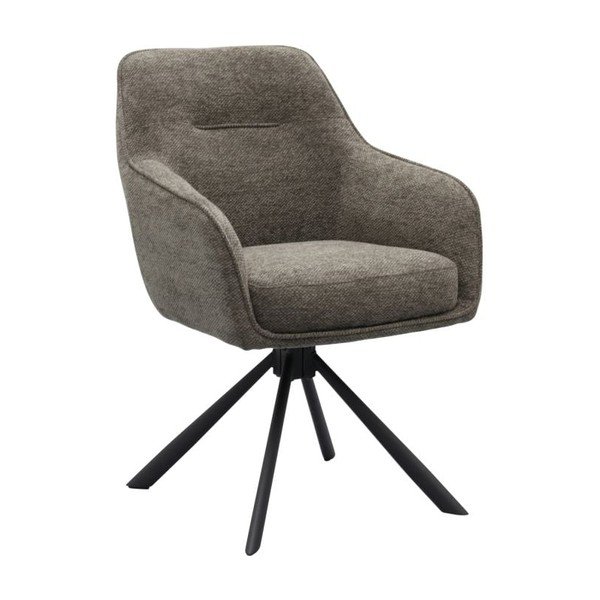 Tmavosivé čalúnené jedálenské kreslo s podrúčkami Avola – Unique Furniture