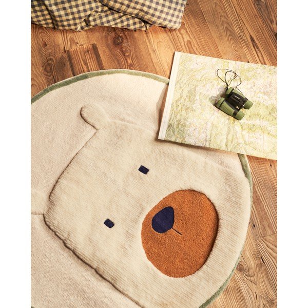 Krémový detský koberec ø 100 cm Zelda – Kave Home-image-1