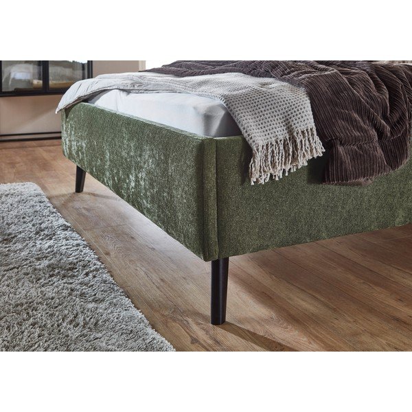 Khaki čalúnená dvojlôžková posteľ s úložným priestorom s roštom 180x200 cm Nova – Meise Möbel-image-4