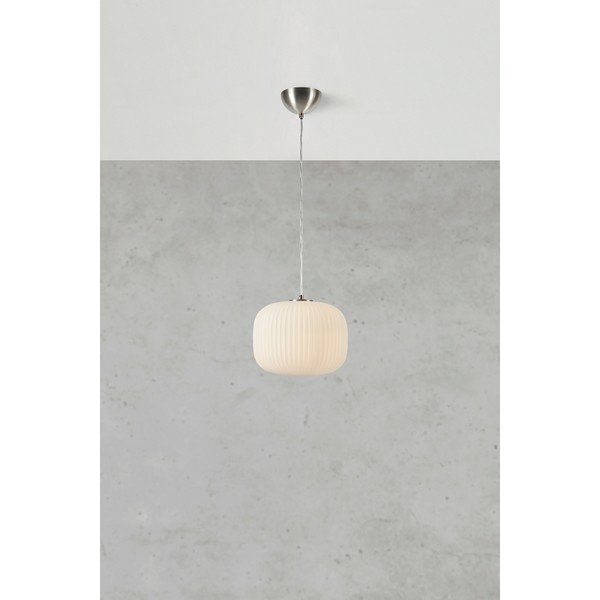 Biele/v striebornej farbe závesné svietidlo z opálového skla ø25x21 cm Sober – Markslöjd-image-1