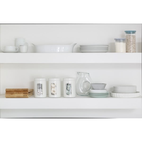 Sada 3 bielych kuchynských dóz Brabantia, 1,4 l-image-1