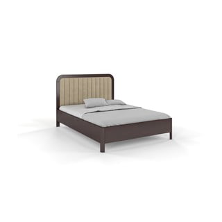 Tmavohnedá dvojlôžková posteľ z bukového dreva Skandica Visby Modena, 200 x 200 cm