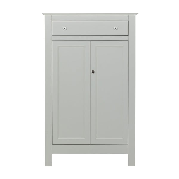 Svetlosivá vysoká uzamykateľná komoda z borovicového dreva 93x150 cm Eva – WOOOD