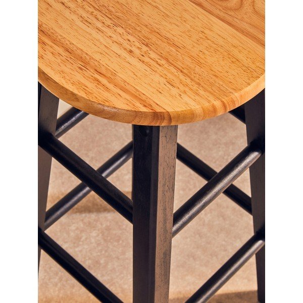 Čierna/v prírodnej farbe barová stolička z kaučukového dreva (výška sedadla 74 cm) Chester – Premier Housewares-image-4