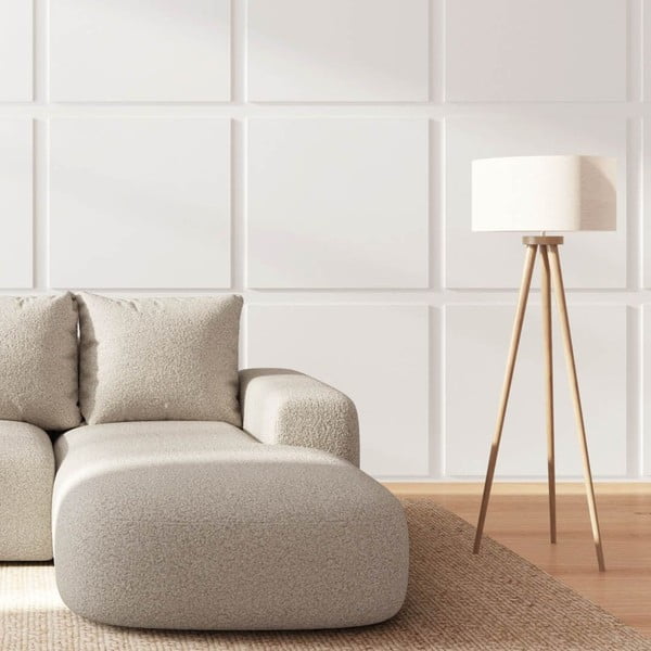 Béžová rohová pohovka z textílie buklé (pravý roh/s leňoškou) Monce – Rodier-image-3