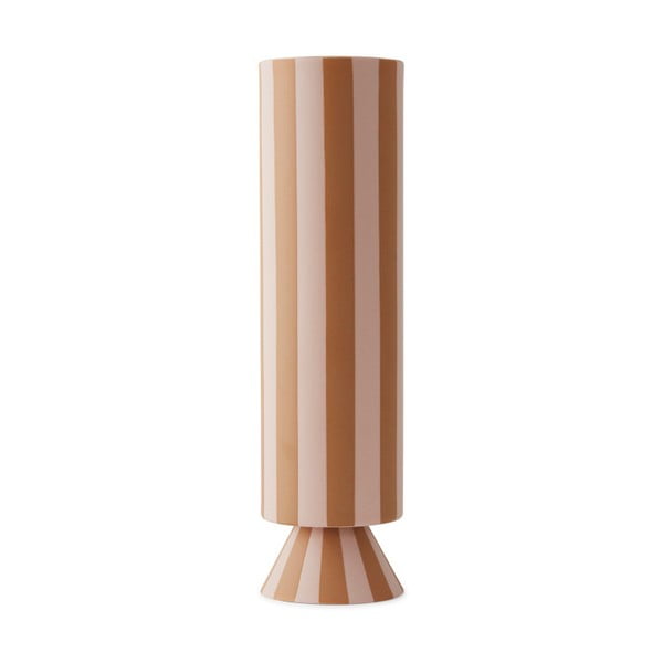 Ružovo-hnedá keramická váza OYOY Toppu