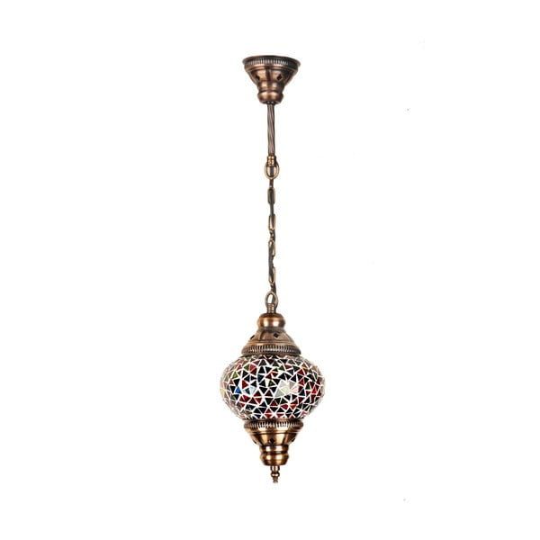 Sklenená ručne vyrobená závesná lampa India, ⌀ 13 cm
