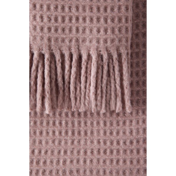 Ružová deka s prímesou bavlny 140x180 cm Basics Waffle – Euromant-image-1