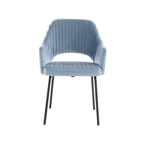 Svetlomodré zamatové jedálenské stoličky v súprave 2 ks Britney - Støraa-image-2