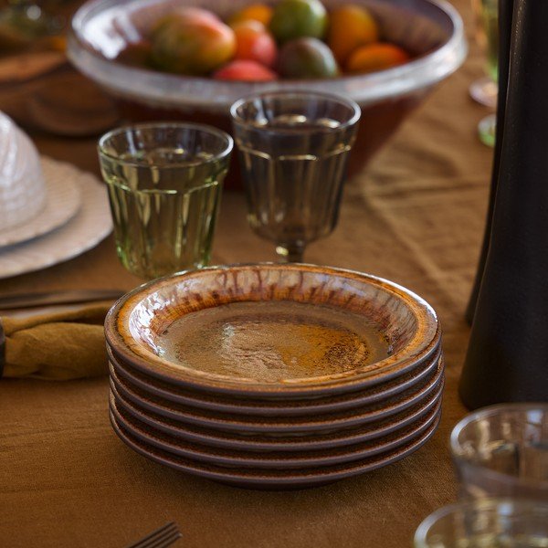 Hnedý dezertný kameninový tanier ø 20 cm Poterie – Casafina-image-1