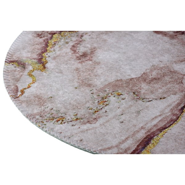 Umývateľný okrúhly koberec v hnedo-zlatej farbe ø 80 cm – Vitaus-image-2