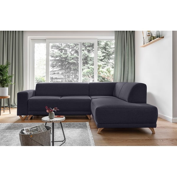 Antracitová rozkladacia/s úložným priestorom rohová pohovka (pravý roh/do L) Classy Sophie – Miuform-image-1